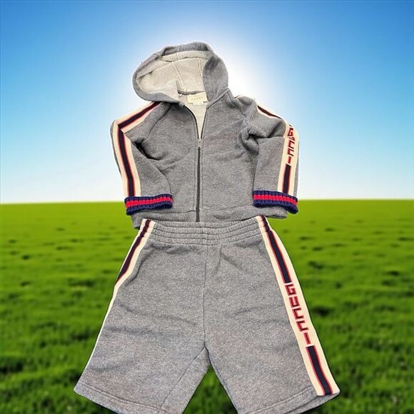 Gucci Kids Gray Sweatpants & Hoodie Set - Picture 1 of 4